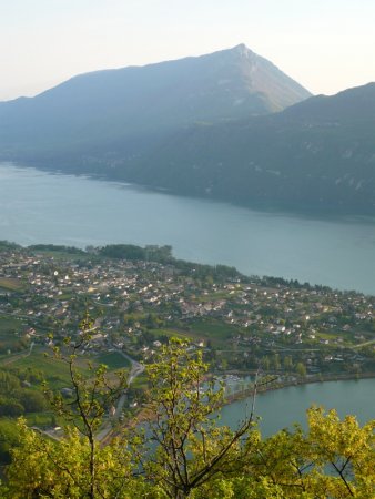 Baie de Grésine, Brison, lac du Bourget et mont du Chat.