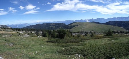 Plateau de St-Vincent et Mont Blanc.