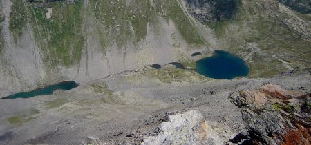 Le lac Minor et ses petits frères vus du Piz Lagalb.