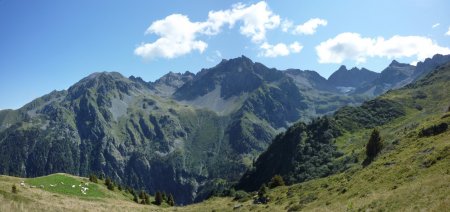 Jas Mouton, Col de la Mine de Fer, Pointe des Excellences, Grand Pic de Belledonne et Glacier de Freydane