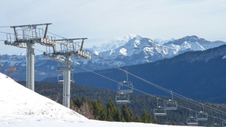 Mont Blanc, Trélod, Arcalod vus du sommet des pistes