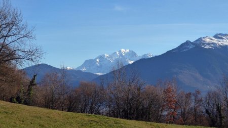Dès le départ, vue Mont Blanc