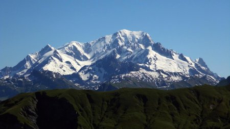 Au col, zoom Mont Blanc