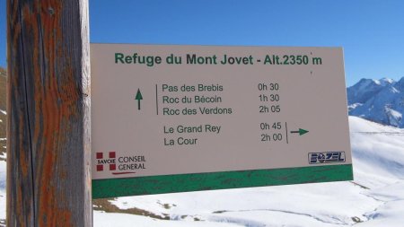 Panneau / Refuge du Mont Jovet