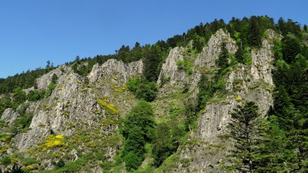Les falaises entourant le Saut du Gier.