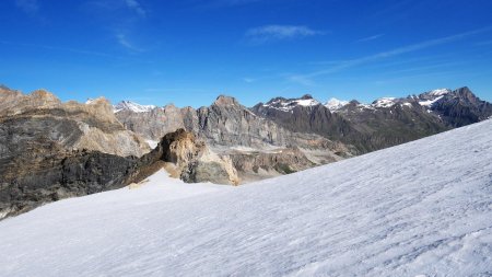 Sur le glacier, vue côté Italie.