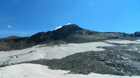 Sous le glacier : vue sur la Pointe du Montet.