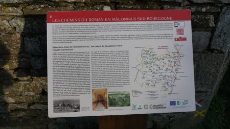 Un panneau qui rappelle la présence romane dans le Sud de la Bourgogne