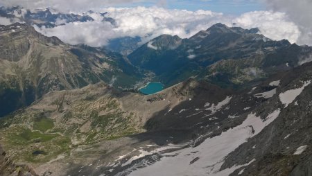 Le Lago di Ceresole et le Val di Ceresole (Italie), du sommet