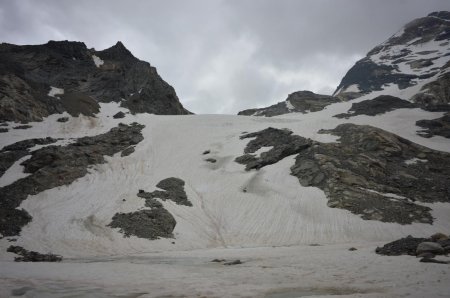 Vue arrière de la dernière descente du glacier