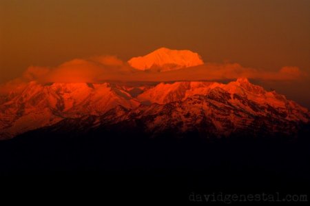 Le Mont-Blanc au coucher du soleil, vu de la Cabane du Berger