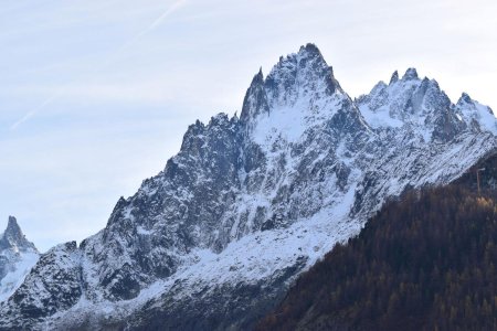 Les Aiguilles de Chamonix : Grand Charmoz, Blaitière et Plan.