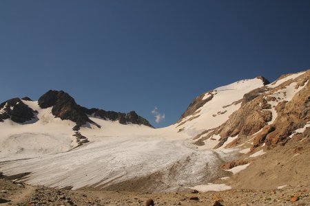 Le glacier, Pic de l’étandard et cime du grand sauvage