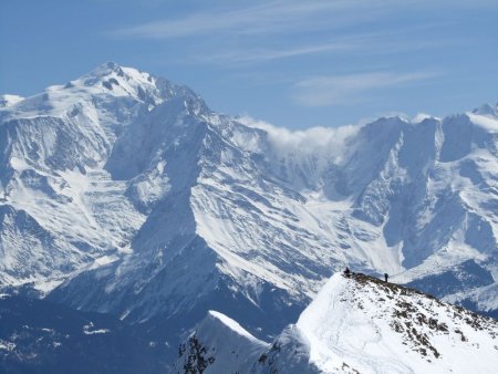 L’Ambrevetta sur fond de Mont Blanc.