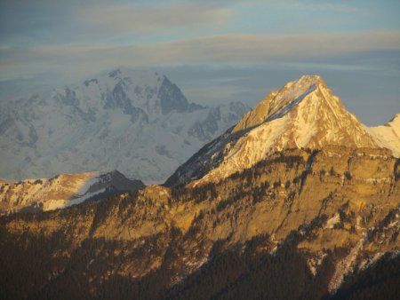 Le Mont Blanc et le Pécloz.