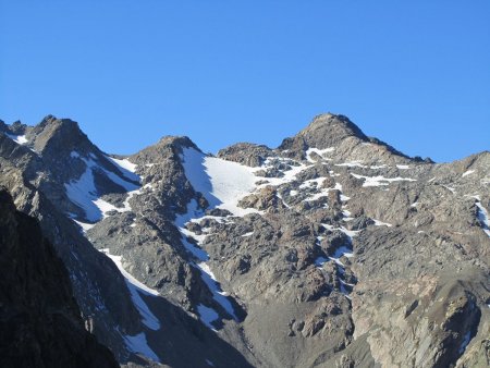 Ce qui reste du glacier du Rocher Blanc.