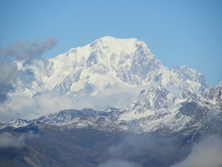 Du col de la Madeleine, vue sur le Mont Blanc.