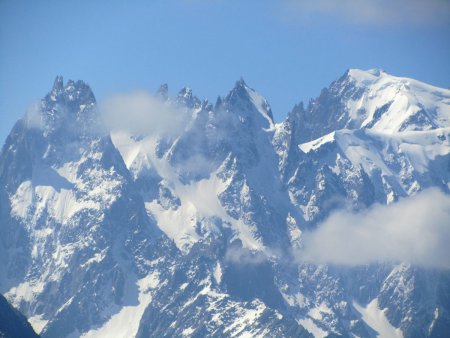 Zoom sur les Aiguilles de Chamonix