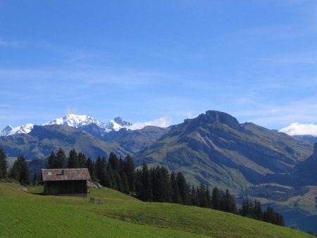 Le Roc des Vents et le massif du Mont Blanc