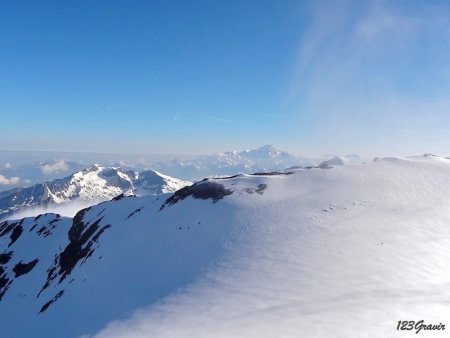Sommet de Bellecôte, massif du Mont Blanc et arête de la Grande Casse