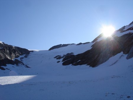lever du Soleil sur le glacier