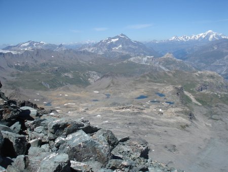 Le Mont Pourri (3779m) et le Mont Blanc