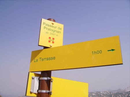 Panneaux au passeur de Pralognan
