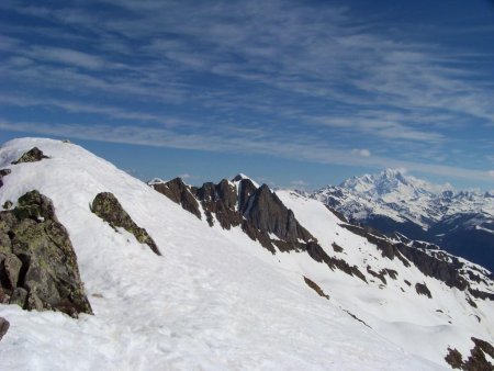 Au loin le Mont Blanc.