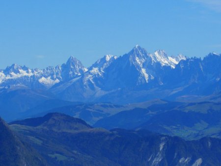 Zoom sur la chaîne du Mont-Blanc