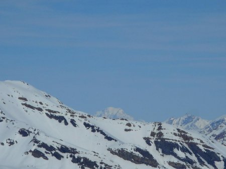 Au sommet du Roc Blanc : le Mont Blanc.