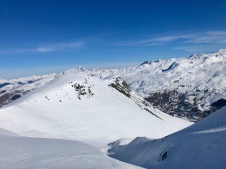 Le Teurre et le Col, devant Mont Blanc et Grand Combin