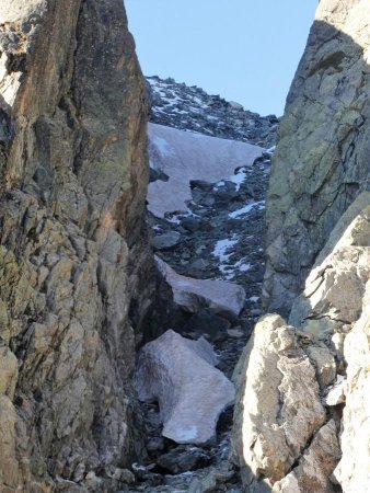 Brèche d’accès au Glacier de l’Argentière bien enneigée