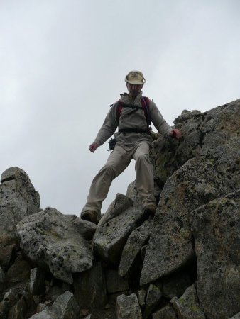 Christian dans la descente du Pic Turbat.