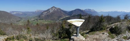 Table d’orientation vers les Bauges, Mont Blanc, Grand Arc, Bellacha.