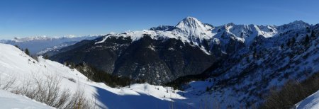 Bauges, Mont Blanc et Grands Moulins.
