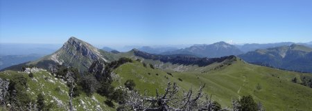 Du Rocher du Lorzier, panorama Grande Sure Mont-Blanc en passant par le Grand Som