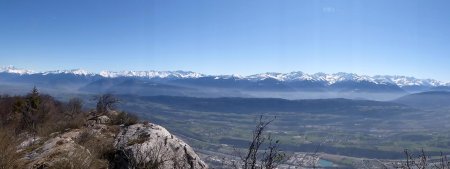 Roche du Guet , panorama 2/3 — Du Mont Blanc à la chaîne de Belledonne