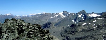 Mont Pourri, Mont Blanc, Albaron et la Bessanèse.