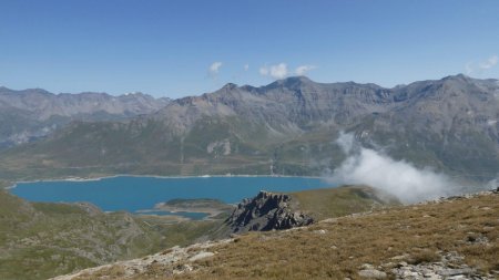 Lac du Mont Cenis et sommets de Haute Maurienne.