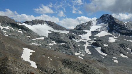 Glacier des Roches Blanches, Aiguille de Méan Martin.