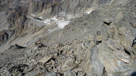 Vue arrière sur le Glacier du Couart Dessus, depuis le pied de la Pointe Sud