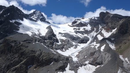 Glacier de seguret, pics de Clouzis de l’Eychauda et de Gardiner, dôme de Monetier
