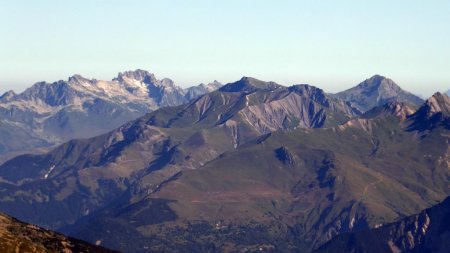Lauzière (Gros Villan et Grand Pic) et Vanoise (Pointe du Mont du Fût, Grand Coin et Cheval Noir)