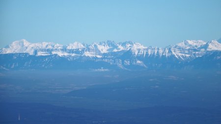 Mont Pourri, Nord Chartreuse et chaîne de la Lauzière.