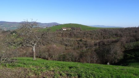 En aval du hameau de Lafont, vue sur le mont Chavannay.
