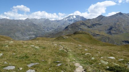 Retour, en face Val Thorens et le massif de Péclet /Polset
