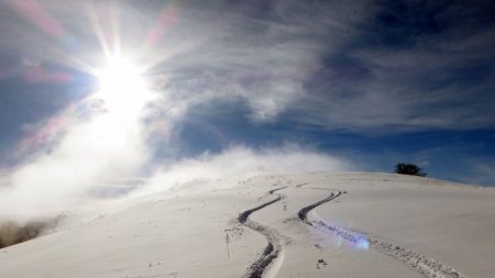 Belles traces de ski