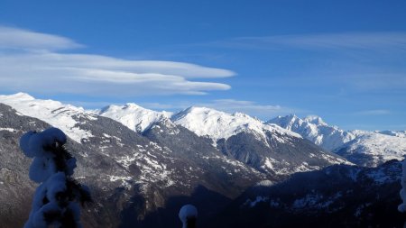 Croix de Feissons, panorama Beaufortain et Mont Blanc