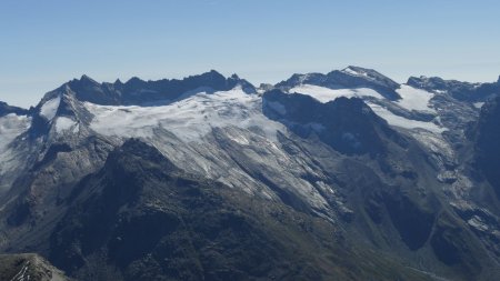 Petit zoom sur Glacier du Mulinet et Glacier du Grand Méan.