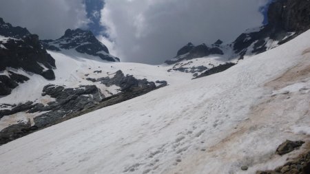 Dans le rétro, la descente du glacier de Séguret-Foran